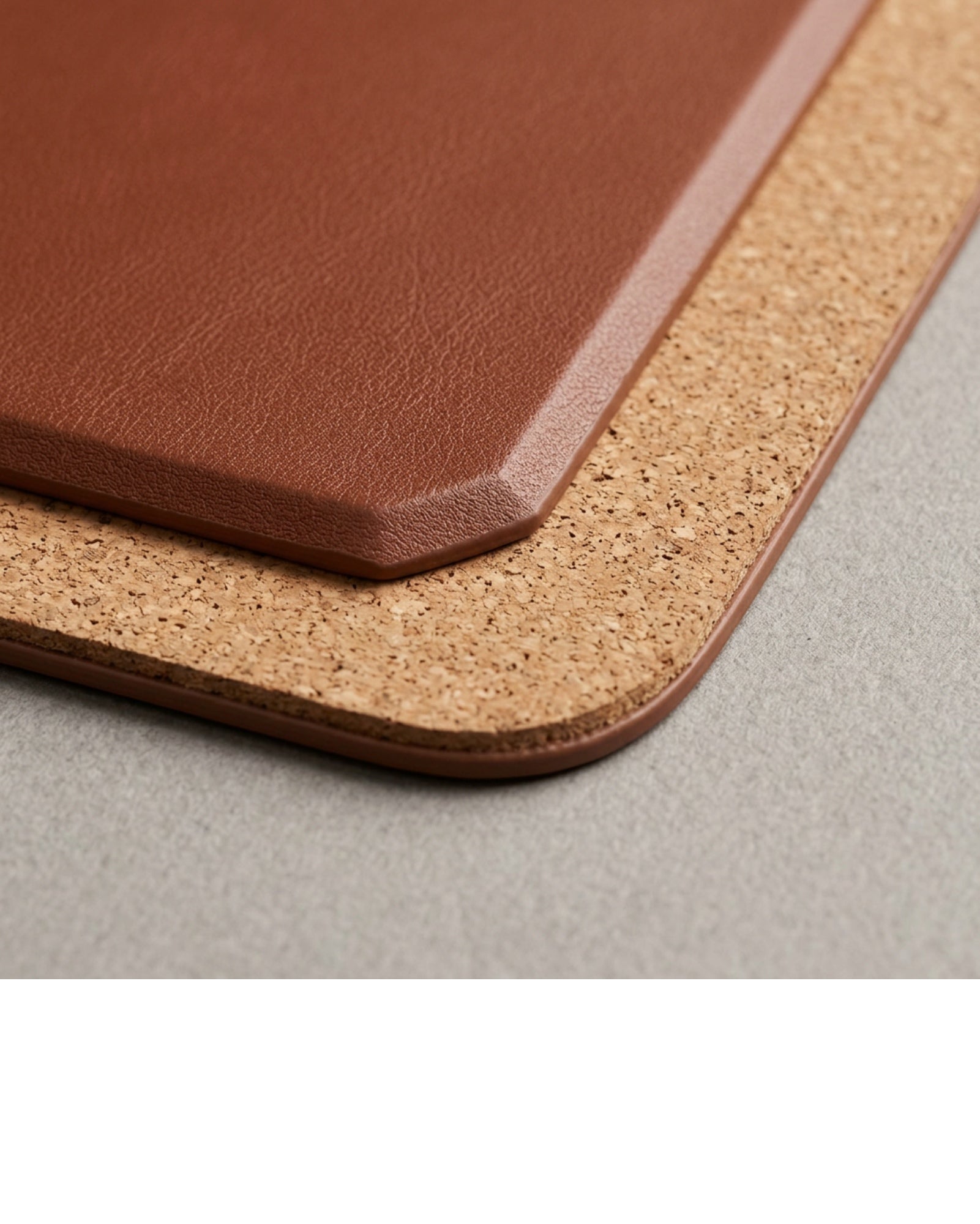 Ymvbd Reversible PU Leather Cork Mouse Pad Clay Brown - Detail view
