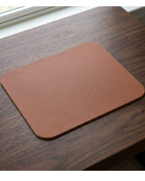 Ymvbd Reversible PU Leather Cork Mouse Pad Clay Brown - Lifestyle view
